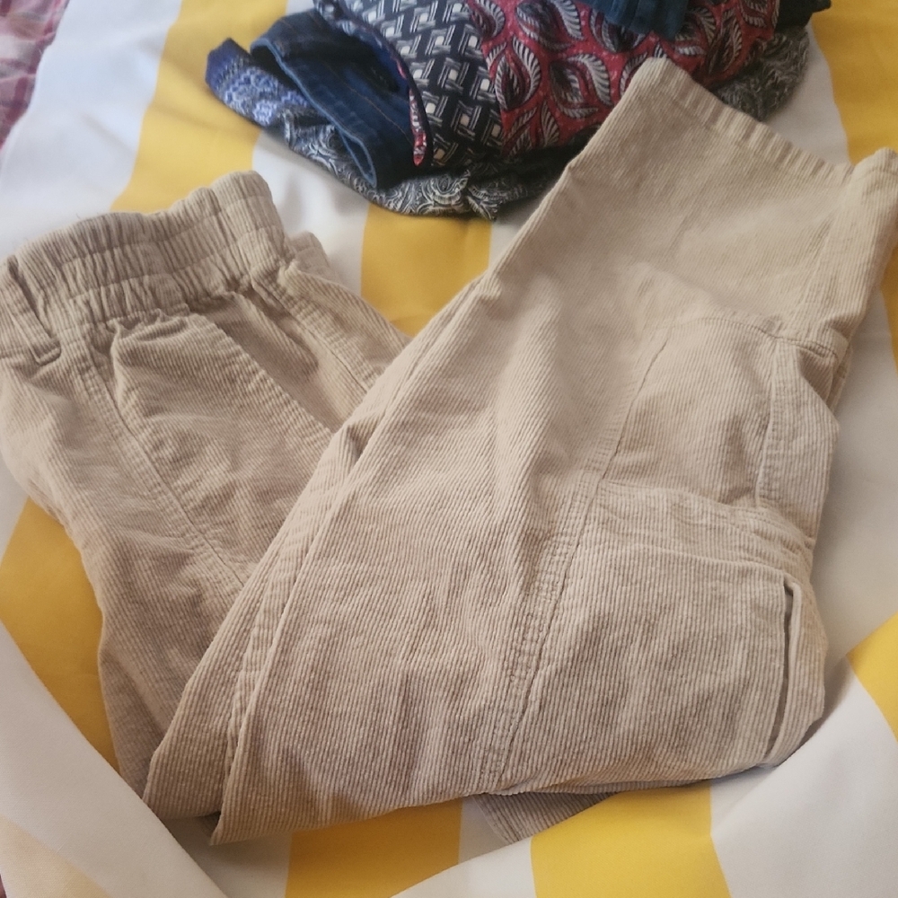 Gilded Intent Beige Corduroy Joggers